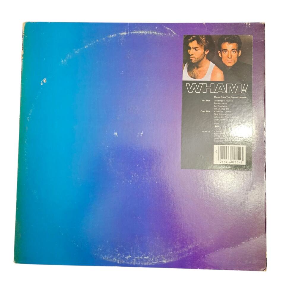 WHAM! Music From The Edge of Heaven LP Columbia 40285 S-1 w/Lyric Sheet 1986